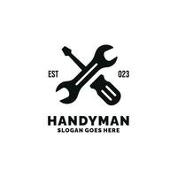 Handyman logo design vector illustration