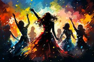 Lively party with dancing photo