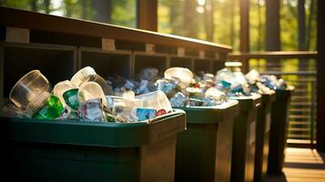 el plastico limpieza, basura envase generativo ai foto