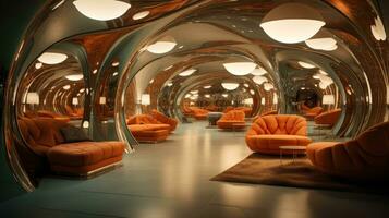 futuristic resting room generative ai photo