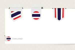 Label flag collection of Thailand in different shape. Ribbon flag template of Thailand vector