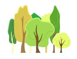 Forest semi flat colour vector object. Environment. Woodland with trees. Editable cartoon clip art icon on white background. Simple spot illustration for web graphic design