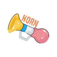 Party Horn doodle vector colorful Sticker. EPS 10 file