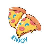 Pizza doodle vector colorful Sticker. EPS 10 file