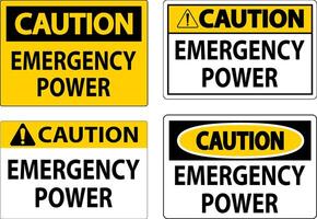 Caution Sign Emergency Power vector