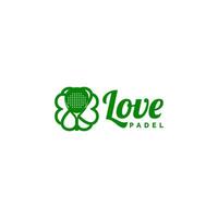 Love Padel Logo Design Vector