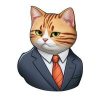 ginger cat in a navy blue suit graphics photo