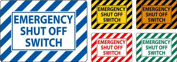 Automatic Start Hazard Sign Emergency Shut Off Switch vector