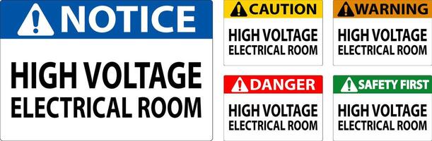 Danger Sign High Voltage - Electrical Room vector