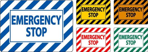 Electrical Equipment Warning Sign Emergency Stop vector