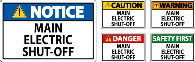 Caution Sign Main Electric Shut-Off vector