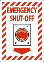 Fire and Emergency Sign Emergency Shut-off vector