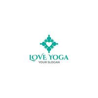 amor yoga logo diseño vector