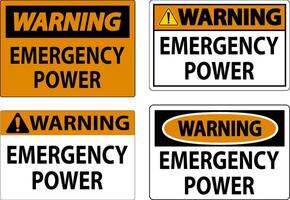 Warning Sign Emergency Power vector