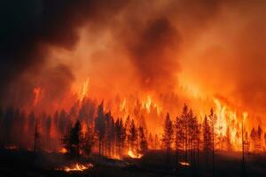 wildfire creates its own extreme weather conditions.ai generative photo