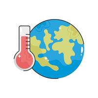 Global temperature doodle vector colorful  Sticker. EPS 10 file