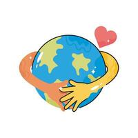 Earth love doodle vector colorful  Sticker. EPS 10 file