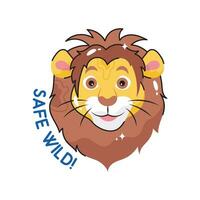 Save wild doodle vector colorful  Sticker. EPS 10 file