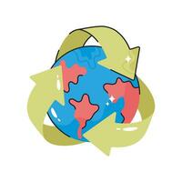 Recycle doodle vector colorful  Sticker. EPS 10 file