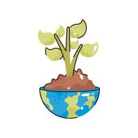 Earth plant  doodle vector colorful  Sticker. EPS 10 file