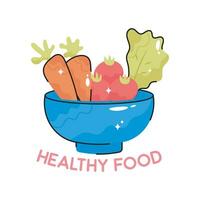 Healthy food doodle vector colorful  Sticker. EPS 10 file