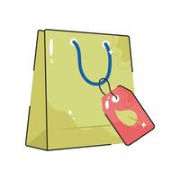 Eco bag doodle vector colorful  Sticker. EPS 10 file