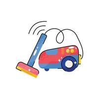 Smart Vacuum cleaner doodle vector colorful  Sticker. EPS 10 file