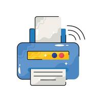 Smart Printer doodle vector colorful  Sticker. EPS 10 file