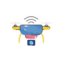 Drone camera doodle vector colorful  Sticker. EPS 10 file