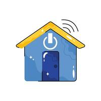 Smart home doodle vector colorful  Sticker. EPS 10 file