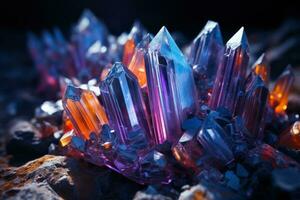 colorful mineral crystals generative ai photo