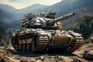 big military tank battle vehicle generative ai photo