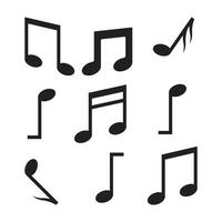 música notas íconos vector en de moda plano estilo, musical notas vector ilustración, melodía, melodía, ritmo, ópera, lírica firmar, composición, cuerdas, diseño elementos, tono musical notas en blanco antecedentes
