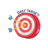 Daily target doodle vector colorful Sticker. EPS 10 file