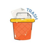 Trash doodle vector colorful Sticker. EPS 10 file