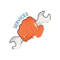 Services doodle vector colorful Sticker. EPS 10 file