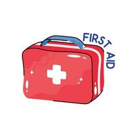 First aid doodle vector colorful Sticker. EPS 10 file