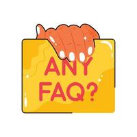 Any FAQ doodle vector colorful Sticker. EPS 10 file