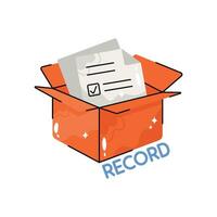 Record doodle vector colorful Sticker. EPS 10 file