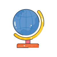 Table globe doodle vector colorful Sticker. EPS 10 file