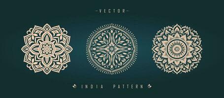 Set of mandalas. stock vector. Illustration of indian - 63814042