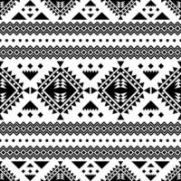 Tribal seamless pattern art print. Vector illustration native style. Ethnic geometric design for textile template and ornament. Black and white colors.