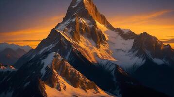 Beautiful sunset in the mountains. Panorama of the mountains photo