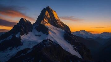 Beautiful sunset in the mountains. Panorama of the mountains photo