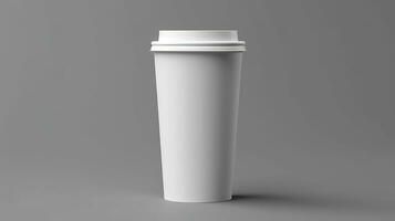 blank white coffee cup with lid mockup. Generative Ai photo