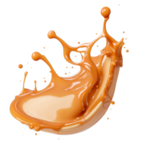 Caramel splash in the air isolated on transparent background png