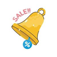 Sale bell doodle vector colorful Sticker. EPS 10 file