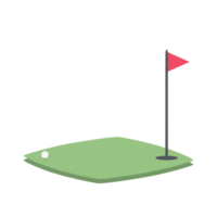 isometrisch Golf Loch Feld mit rot Flagge png