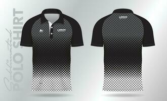 black and white polo shirt mockup template design for sport uniform vector