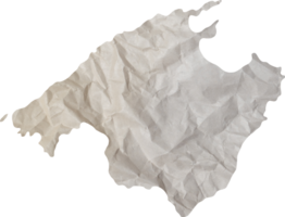 mallorca island map paper texture cut out on transparent background. png